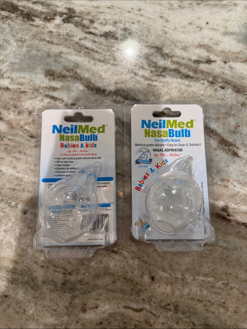 2 NeilMed NasaBulb Nasal Aspirator for Babies & Kids medical silicone